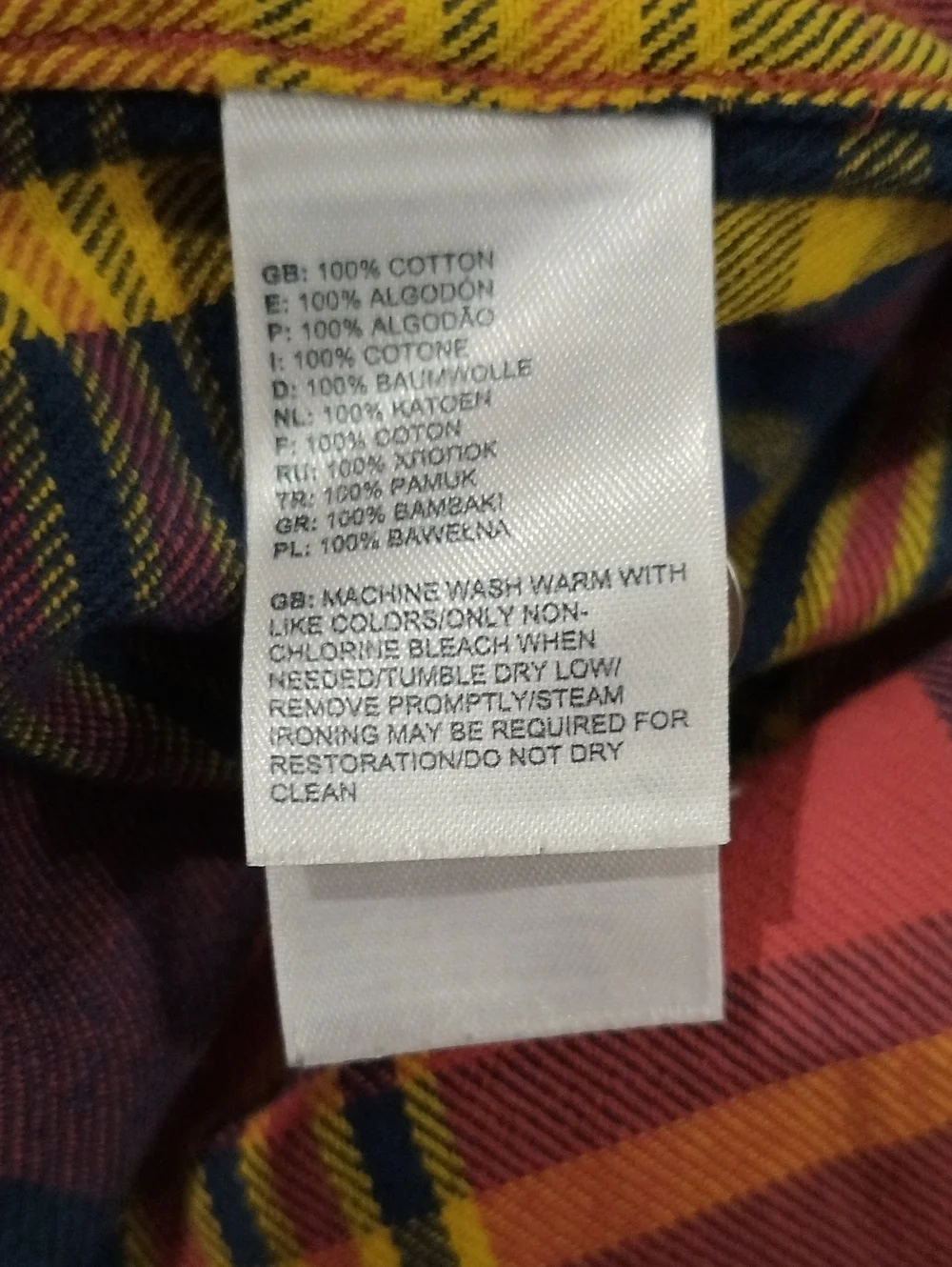 The North Face 100% Cotton Red, Yellow & Navy Plaid Button-Up Shirt - Medium